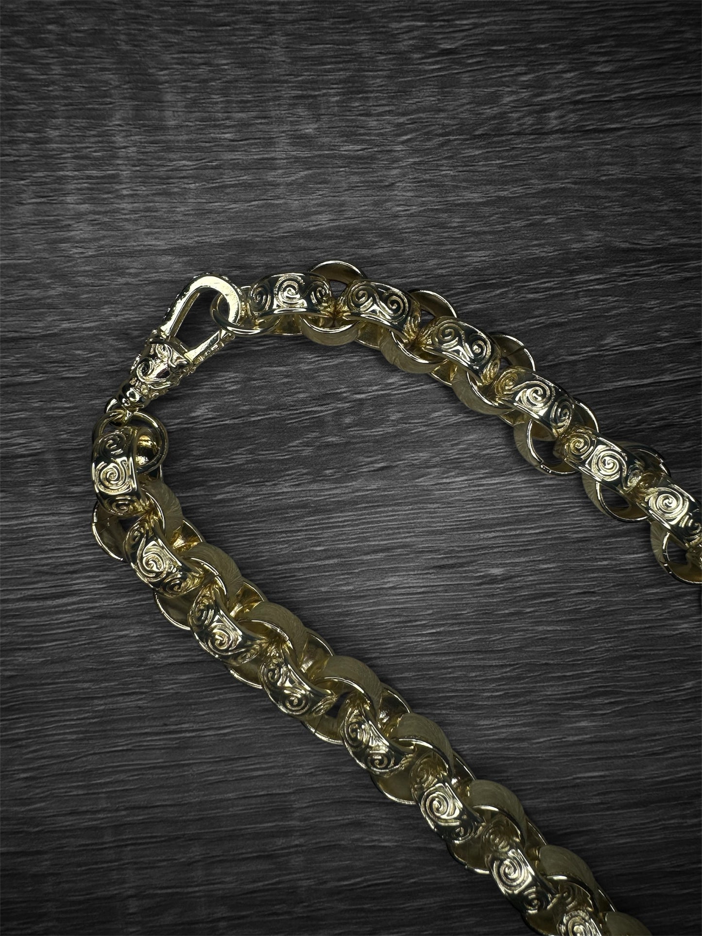 Gold Plated Half Patterned Belcher Chain 13mm