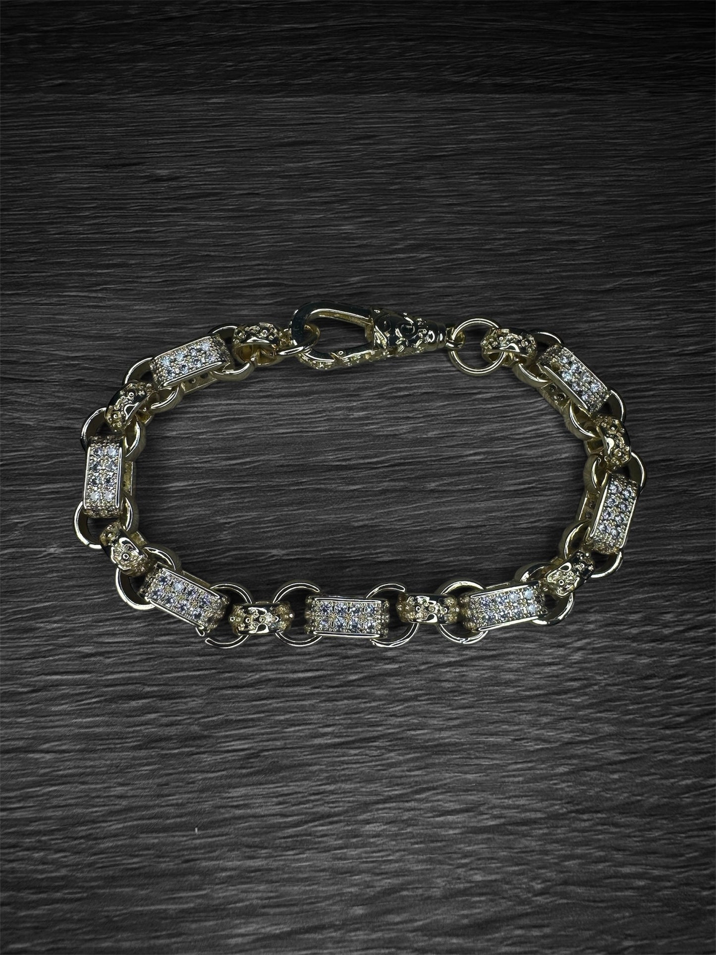Gold Plated Gypsy Link Bracelet 10mm