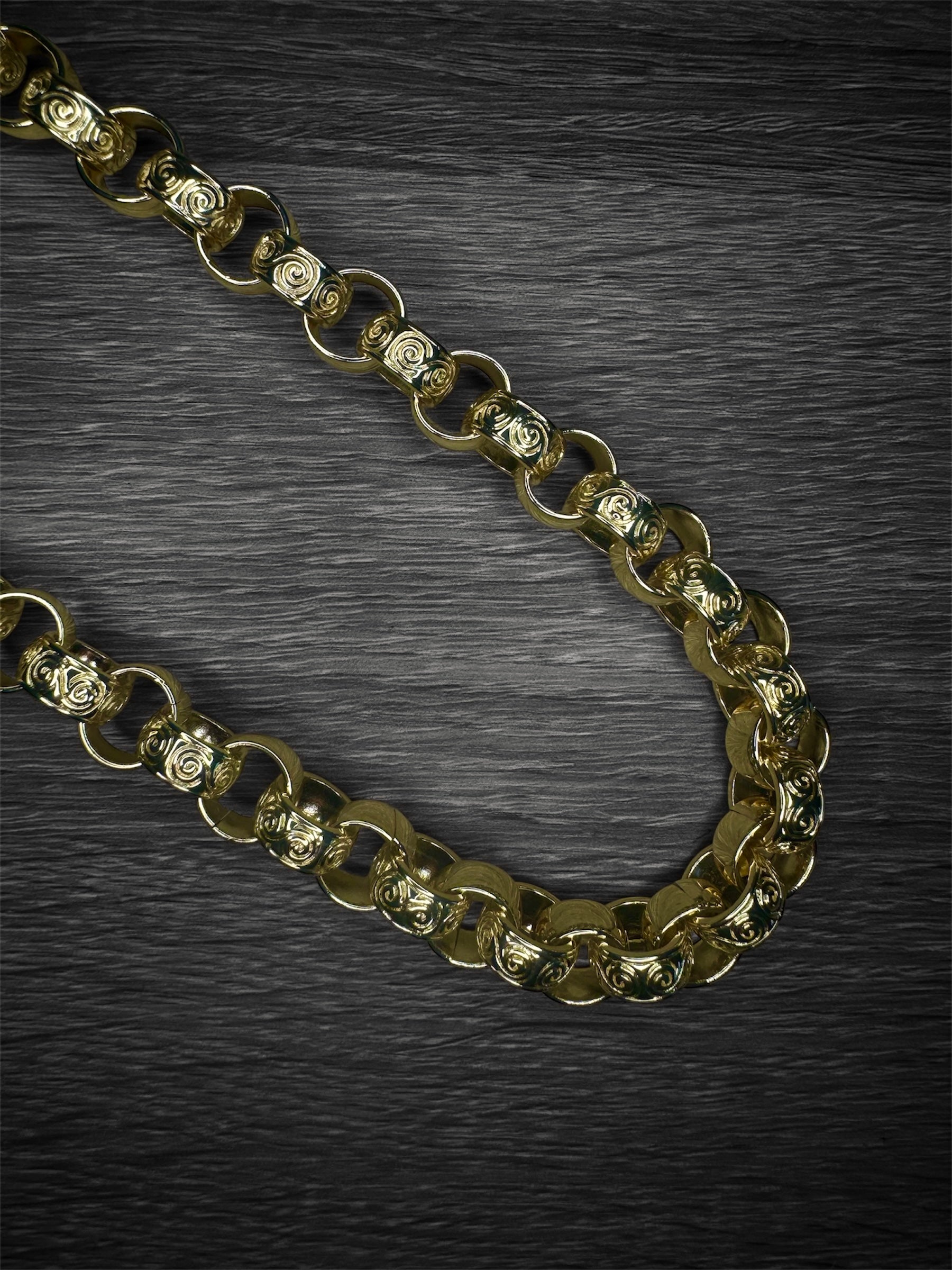 Gold Filled Half Patterned Belcher Chain 13mm