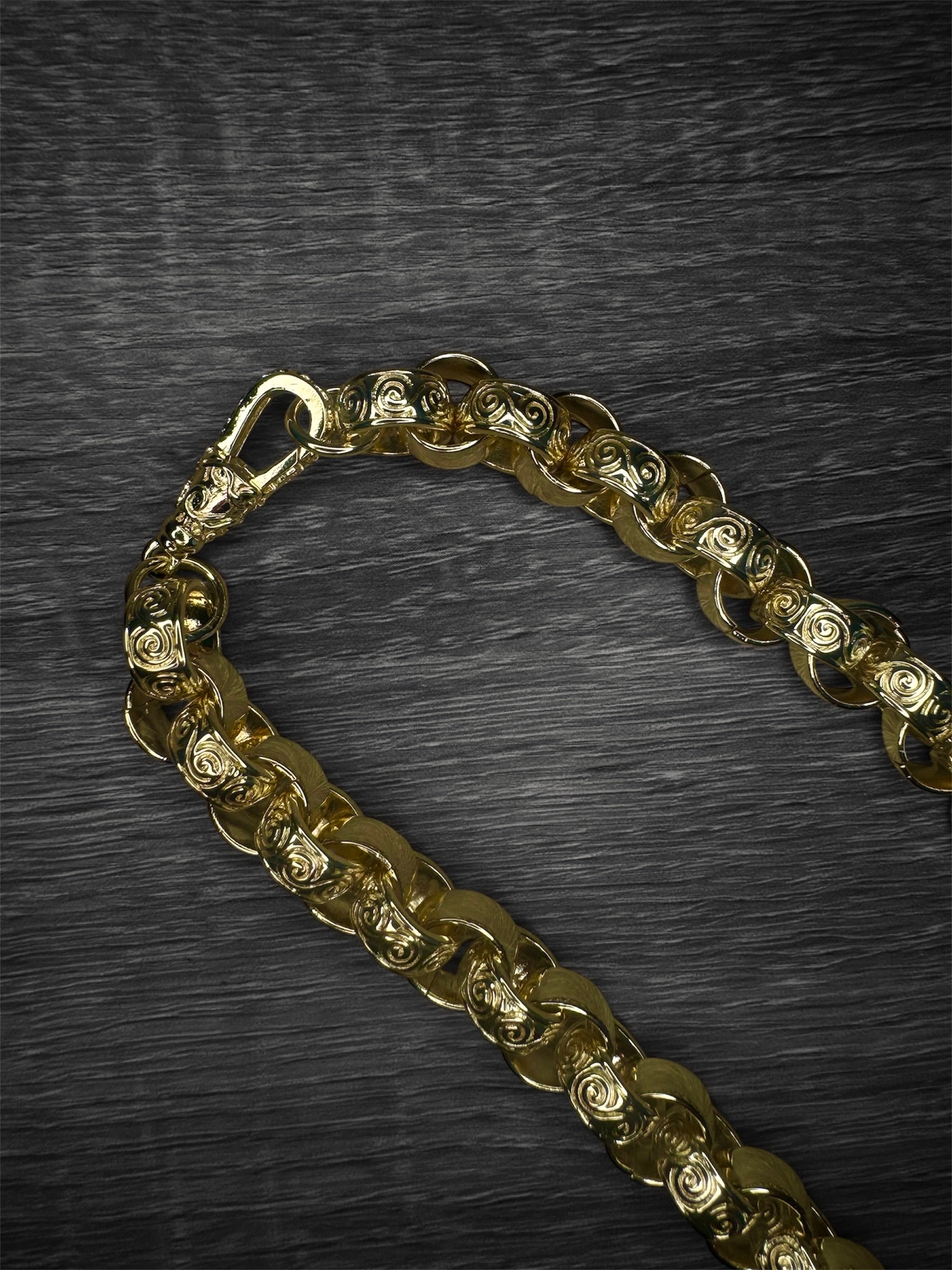 Gold Filled Half Patterned Belcher Chain 13mm