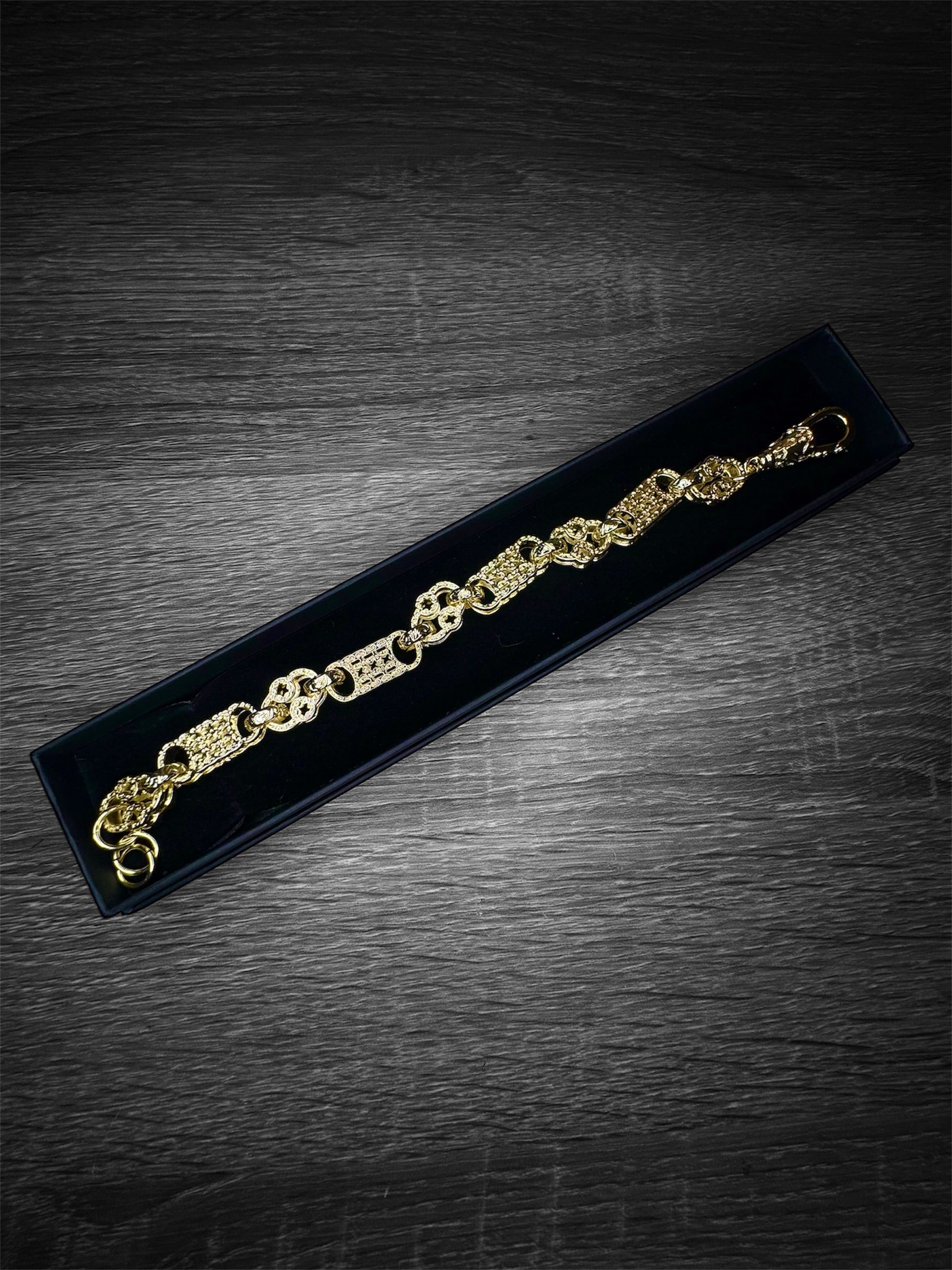 Gold Filled Stars And Bars Bracelet 13mm