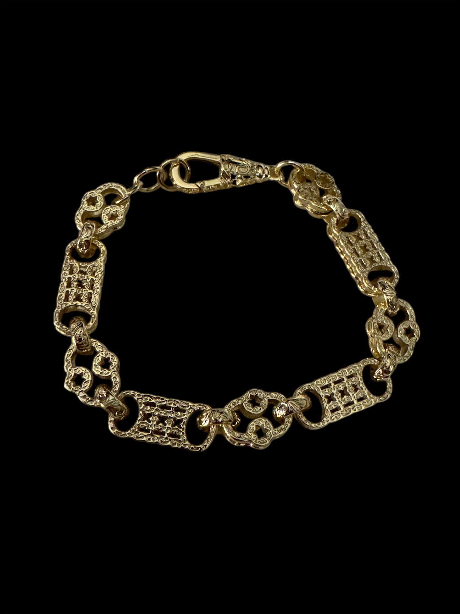 Gold Filled Stars And Bars Bracelet 13mm