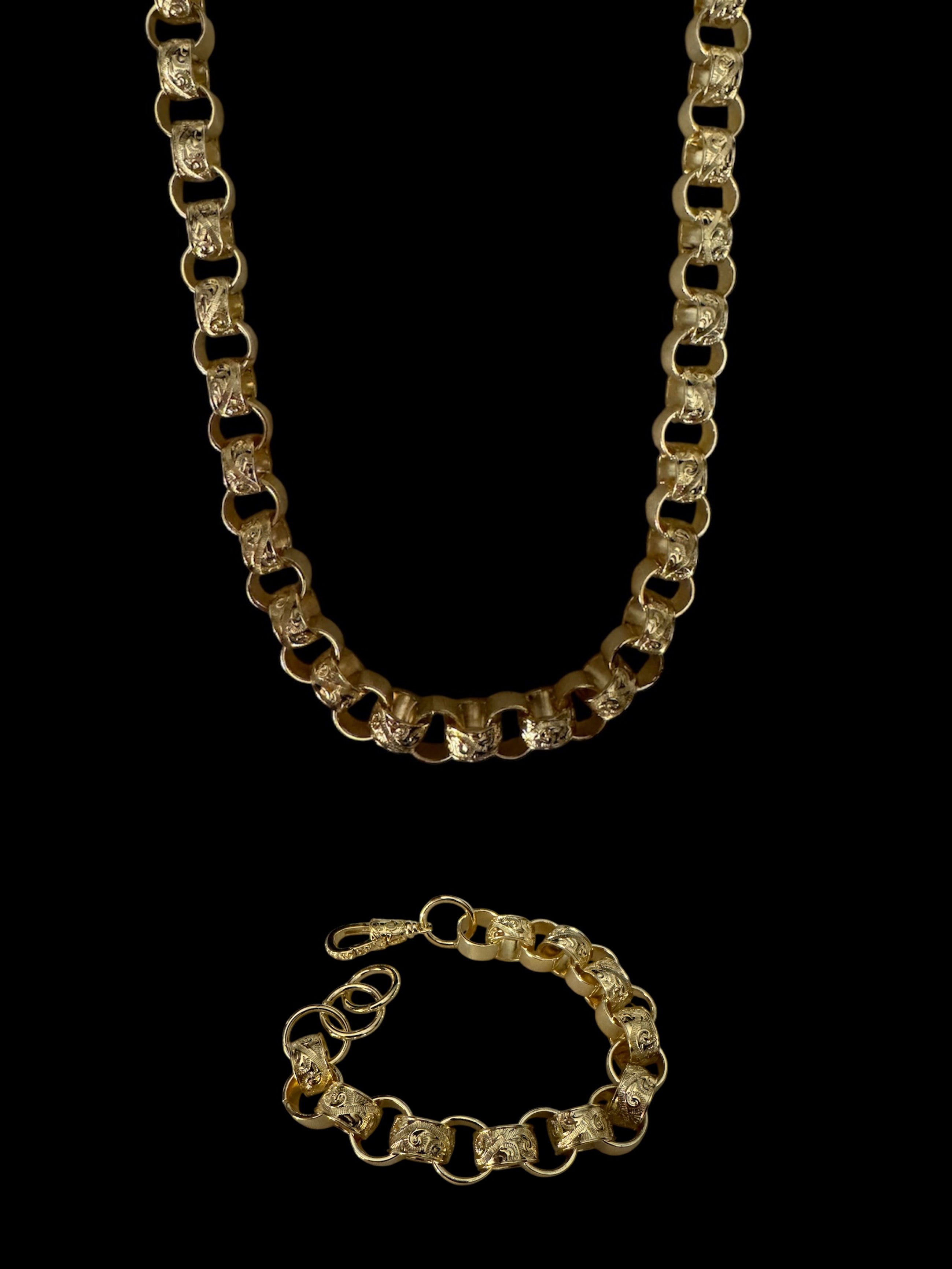 Gold Filled Half Patterned Belcher Set 13mm